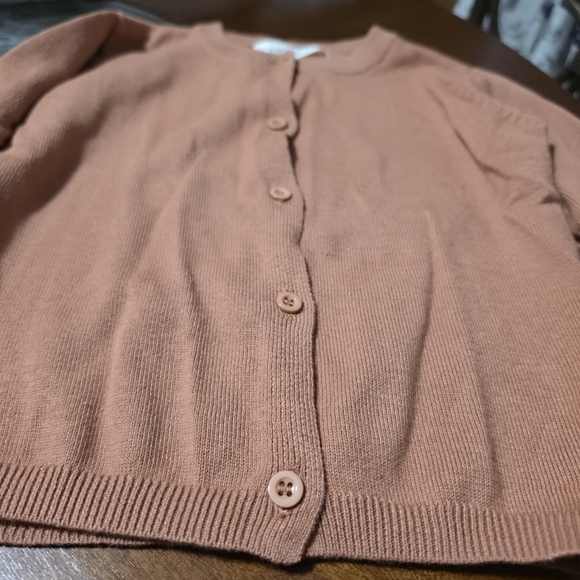 Kids Button-Front Cardigan Sweater - Rust - Picture 2 of 5